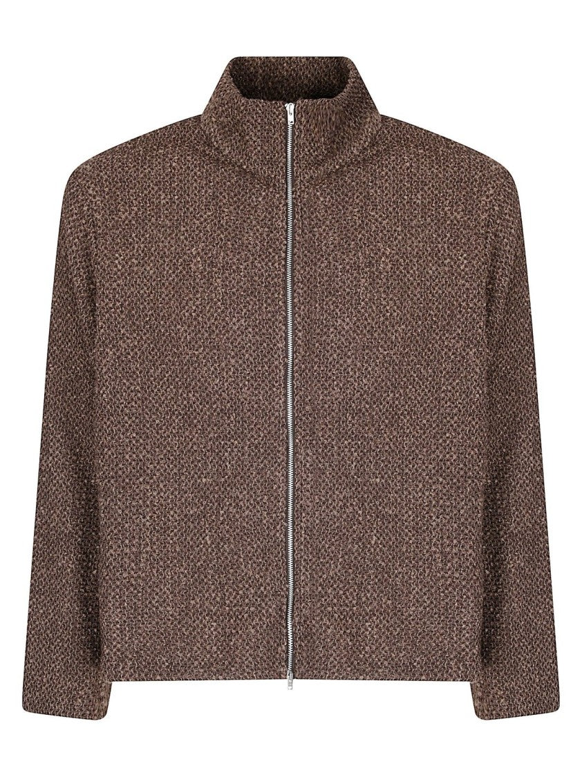 Our Legacy Textured Zip-Up Jacket With High Collar