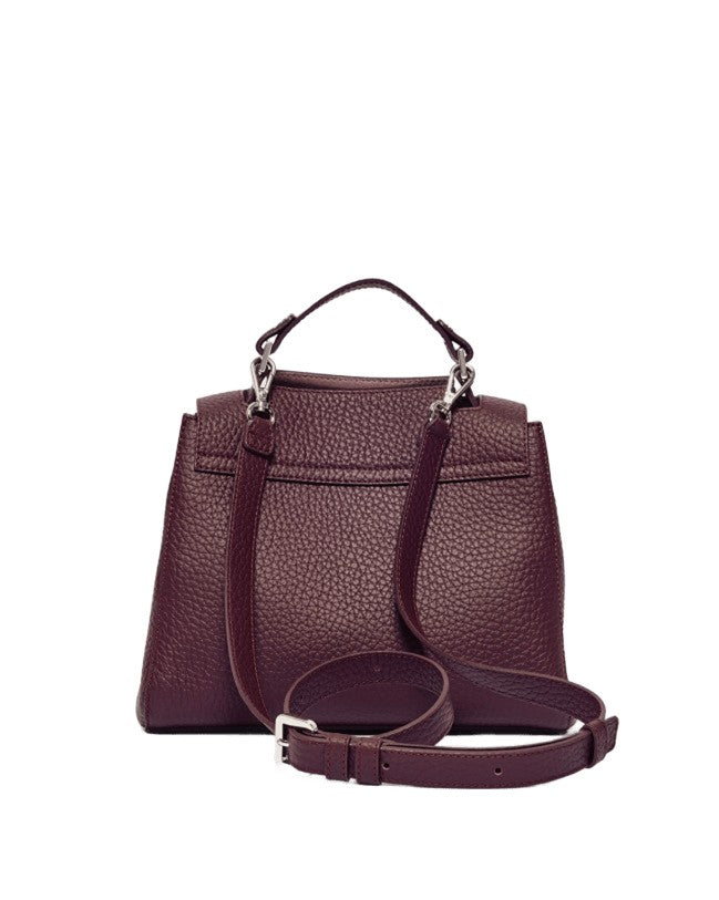 Orciani Chianti Hammered Leather Handbag With Removable Strap