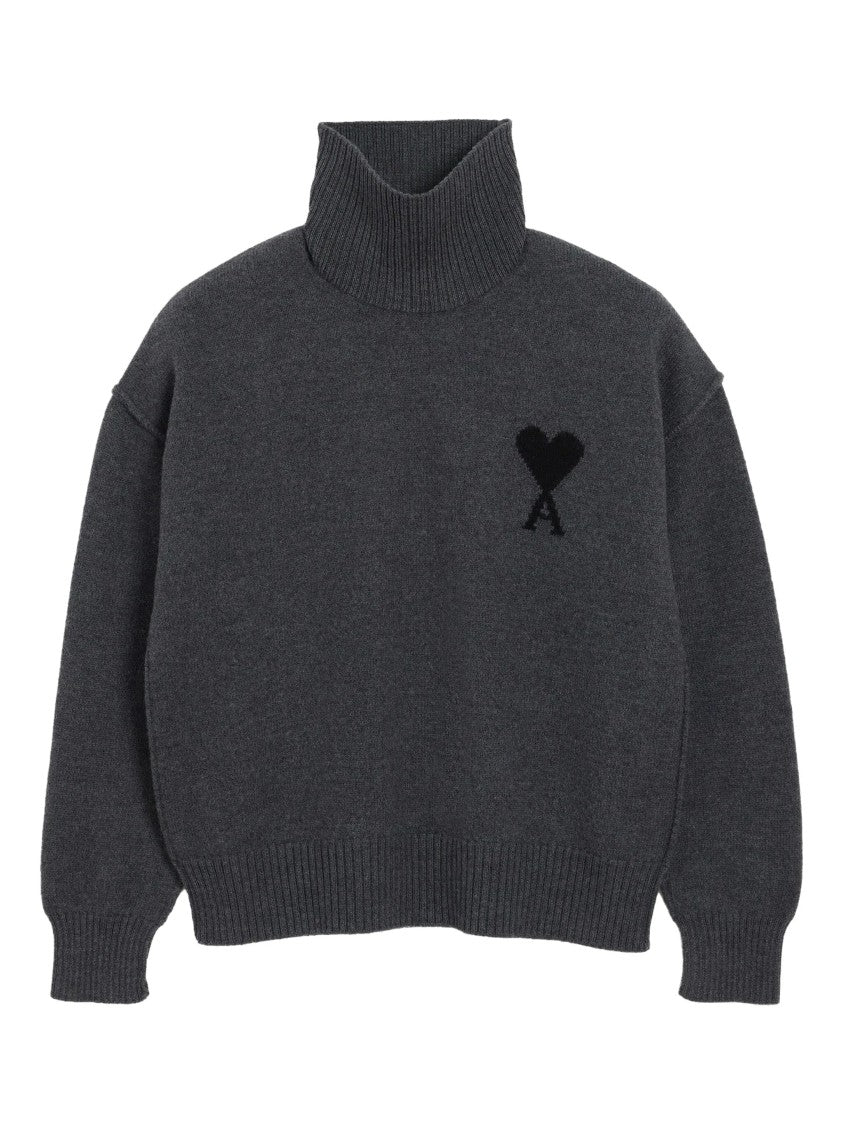 Ami Anthracite Grey Turtleneck Sweater