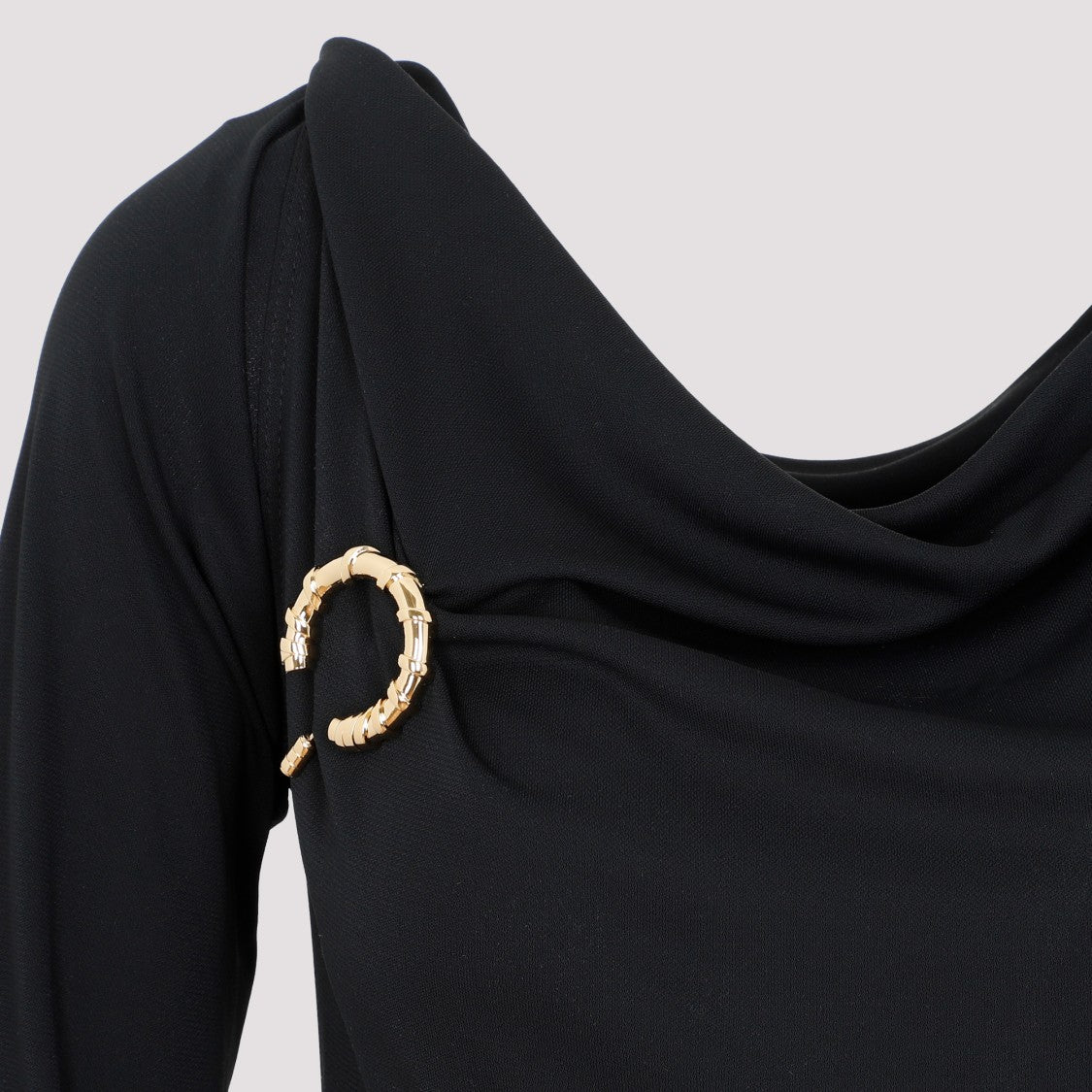 Lanvin Black Ls Drape Midi Dress