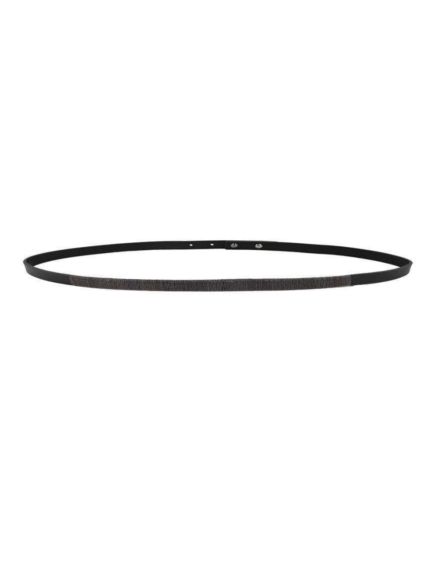 Le Tricot Perugia Belt With Buckle-Free Design And Textured Fabric Section