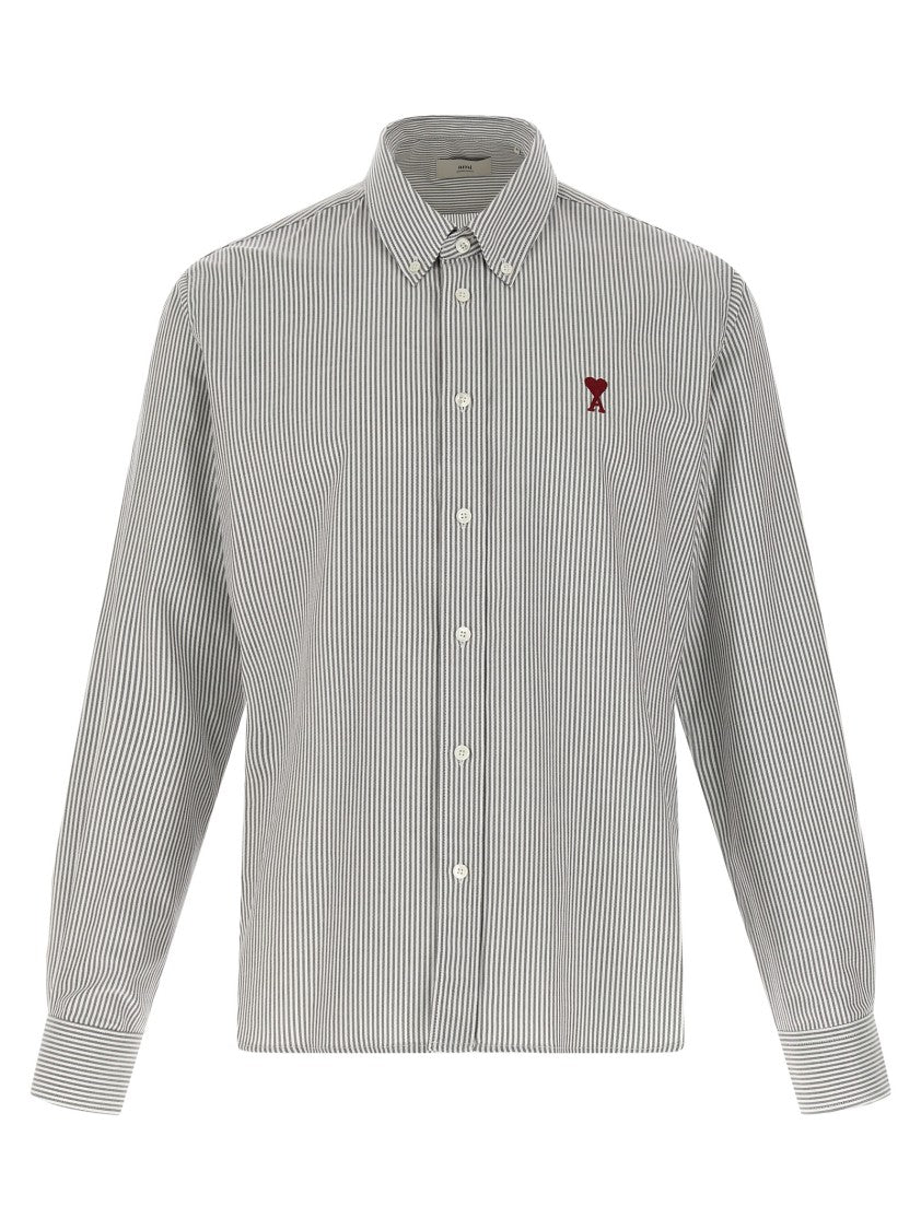 Ami Oxford Striped Cotton Shirt