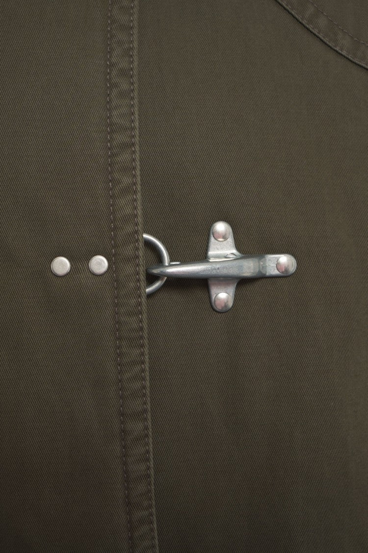 Fay Robust Green Parka With Corduroy Collar