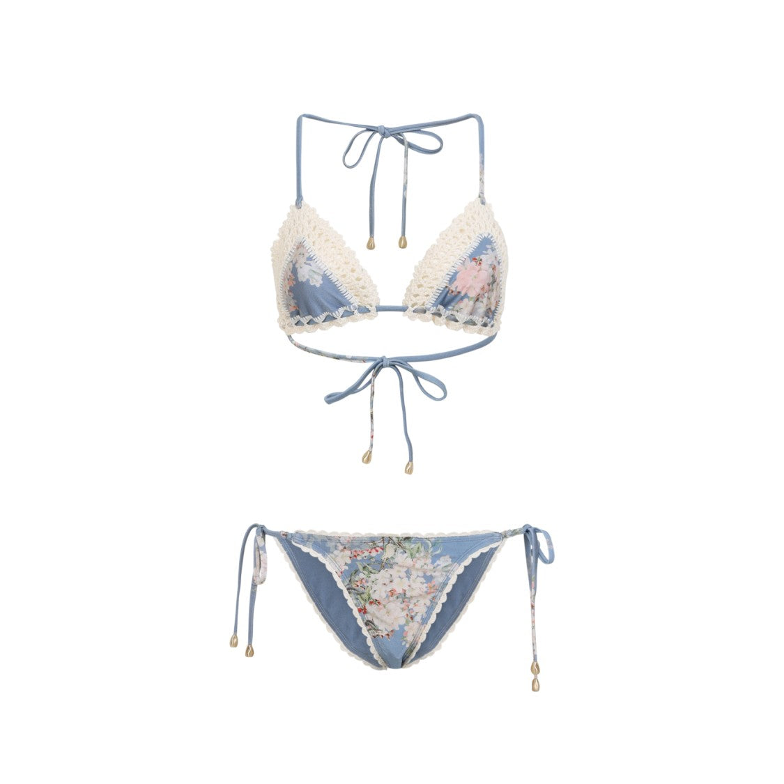 Zimmermann Cascadian Keyhole Tri Blue Lycra Bikini