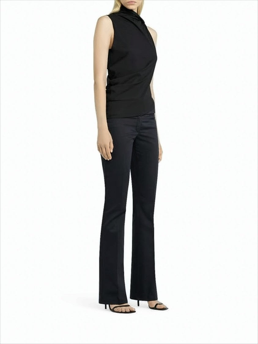 Courrèges High Collar Black Sleeveless Top