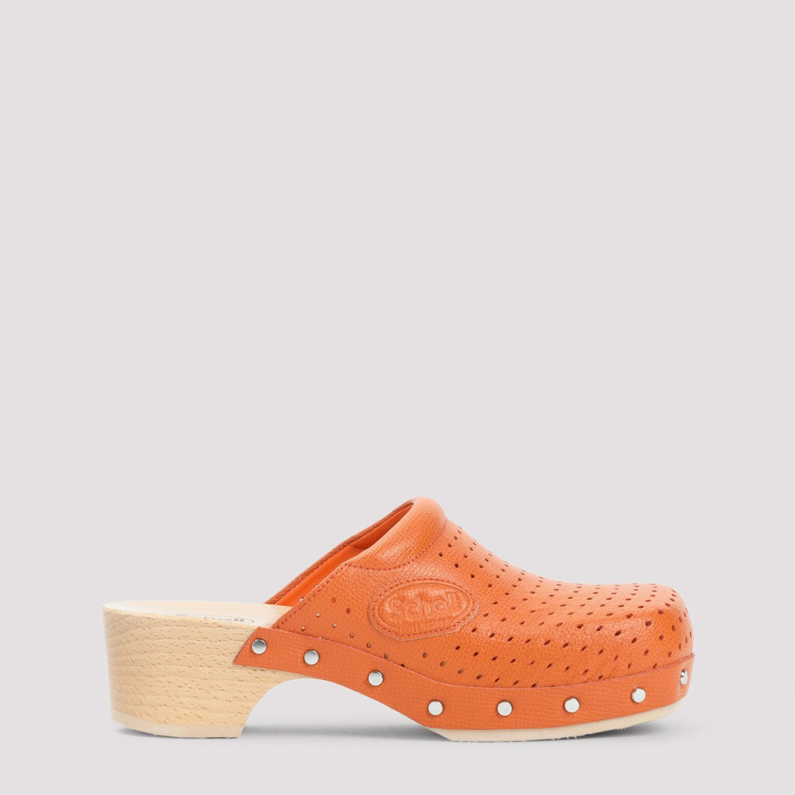 Balenciaga Pastel Orange Calf Leather Scholl Clog Mule