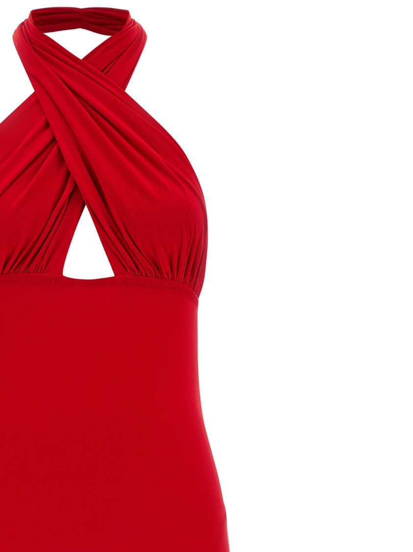 Norma Kamali 'Cross Halter Fishtail' Dress