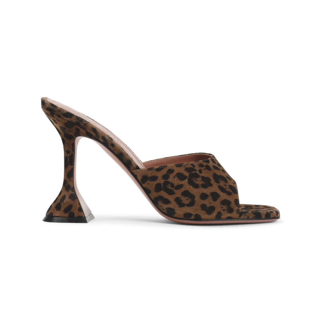 Amina Muaddi Leopard Suede Leather Lupita 95 Slippers