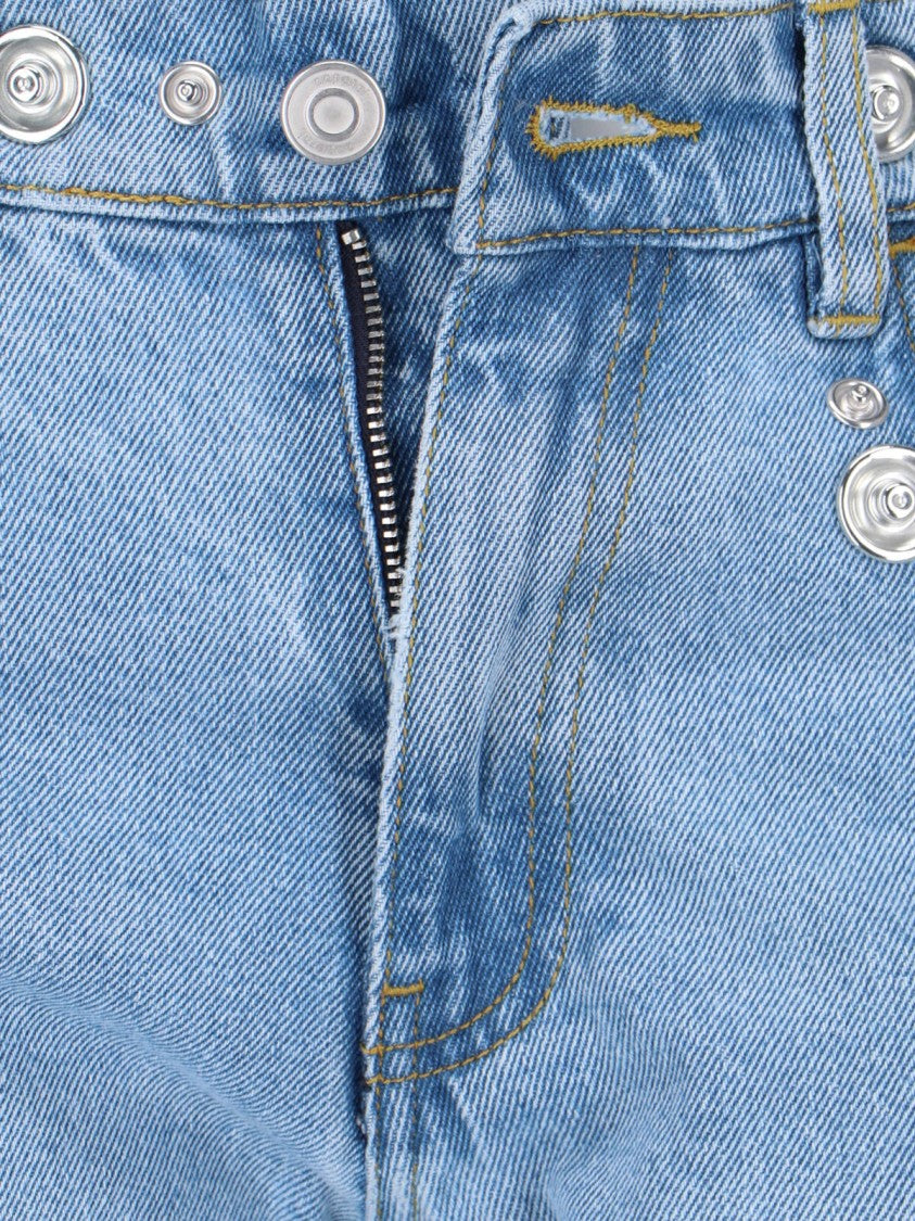 Coperni Wide-Leg Jeans – Light Blue Studded