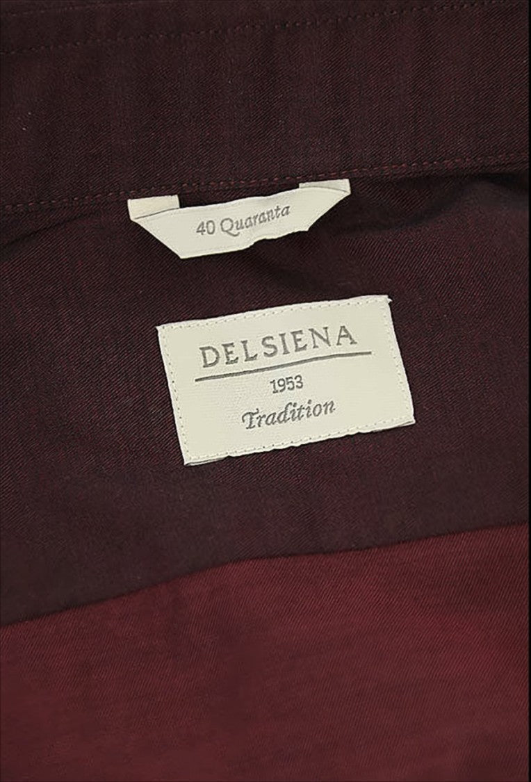 De Siena Bordeaux Shirt With Buttoned Cuffs