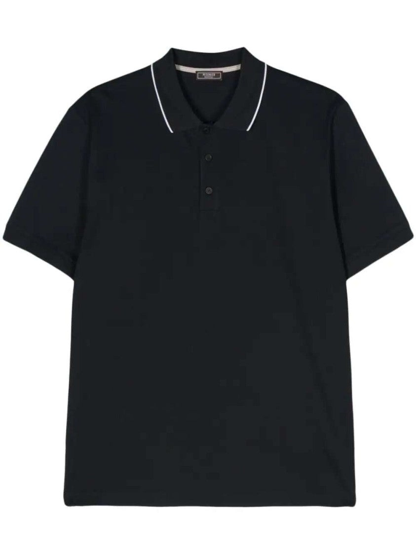 Peserico Blue Cotton Polo Shirt
