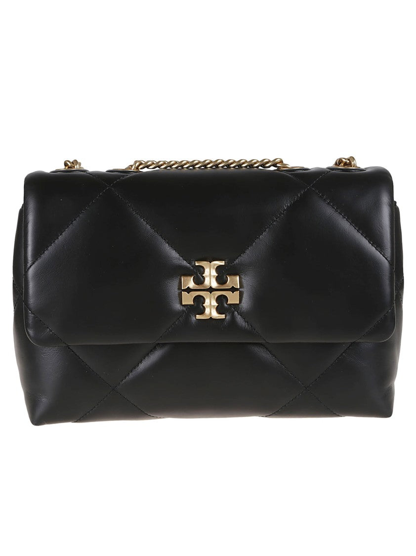 Tory Burch Black Kira Diamond Quilt Convertible Soft Leather Bag