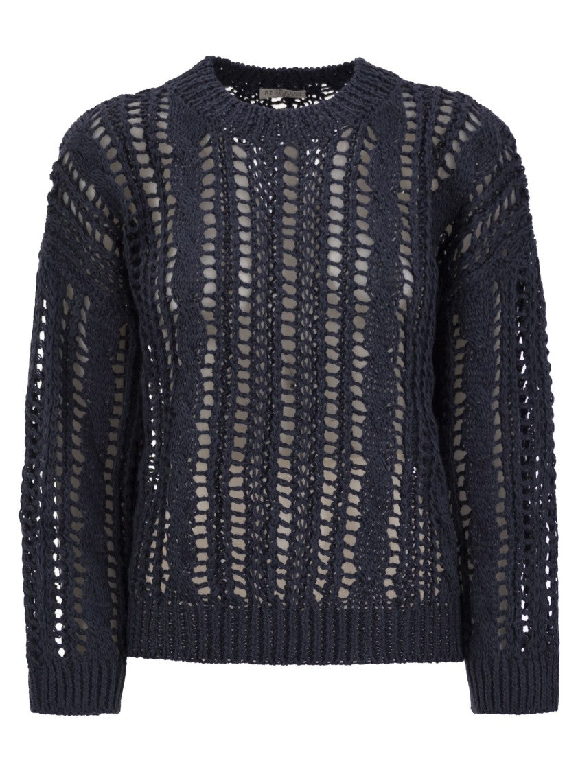 Brunello Cucinelli Cable & Mesh Jute And Cotton Jersey