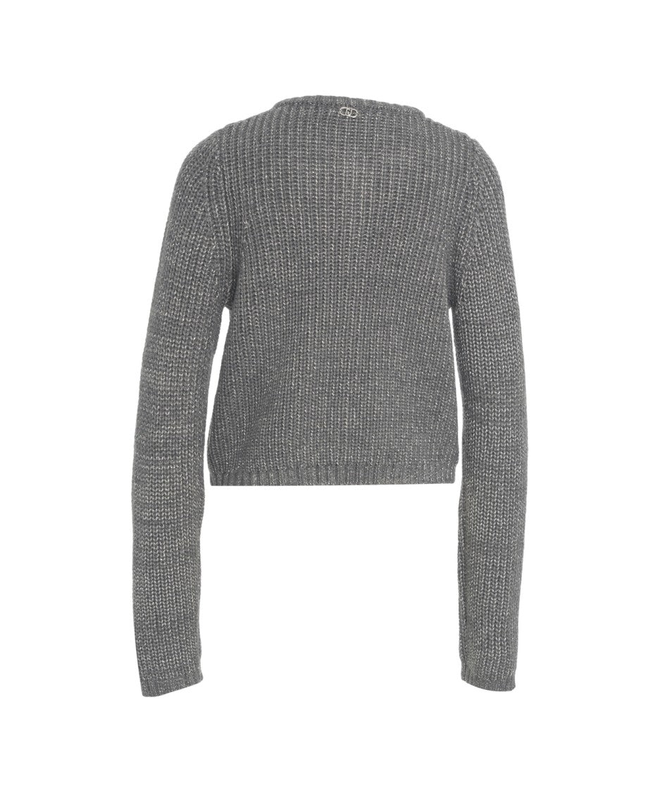 Liu Jo Lurex Textured Cardigan With Decorative Buttons