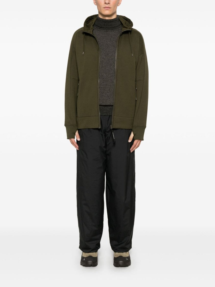 C.P. Company Fleece Zip-Up Hoodie With Unique Back Design