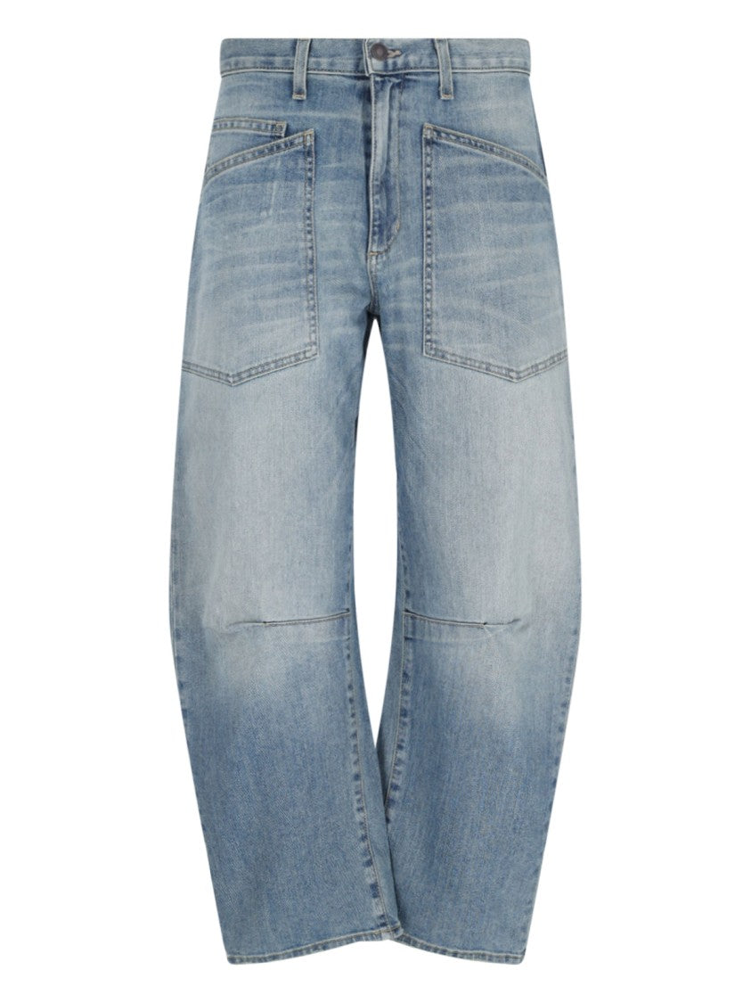 Nili Lotan "Shon" Curved Jeans – Light Blue