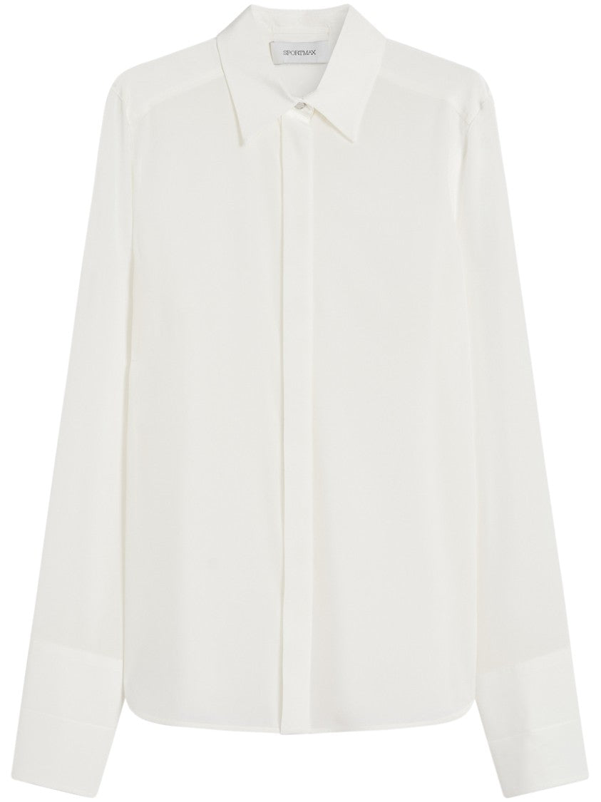 Max Mara Silk White Shirt With Classic Design