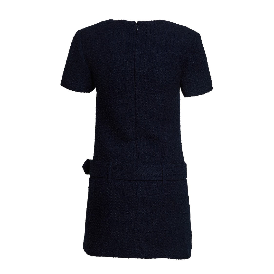 Self-Portrait Fitted Navy Boucle Mini Dress