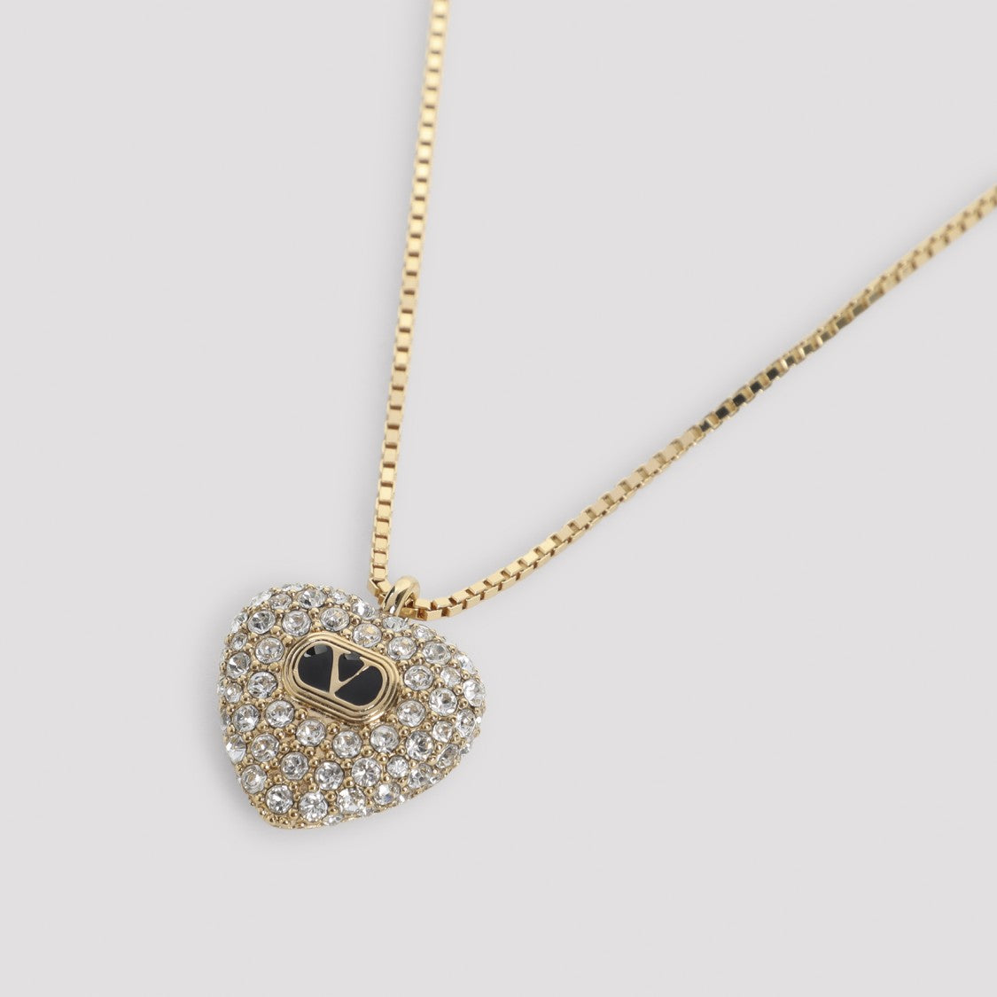Valentino Garavani Heart-Shaped Pendant Necklace With Crystal Embellishments