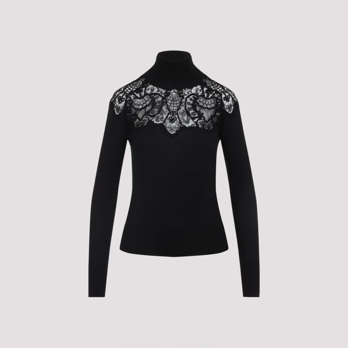 Ermanno Scervino Black Merino Wool Pullover