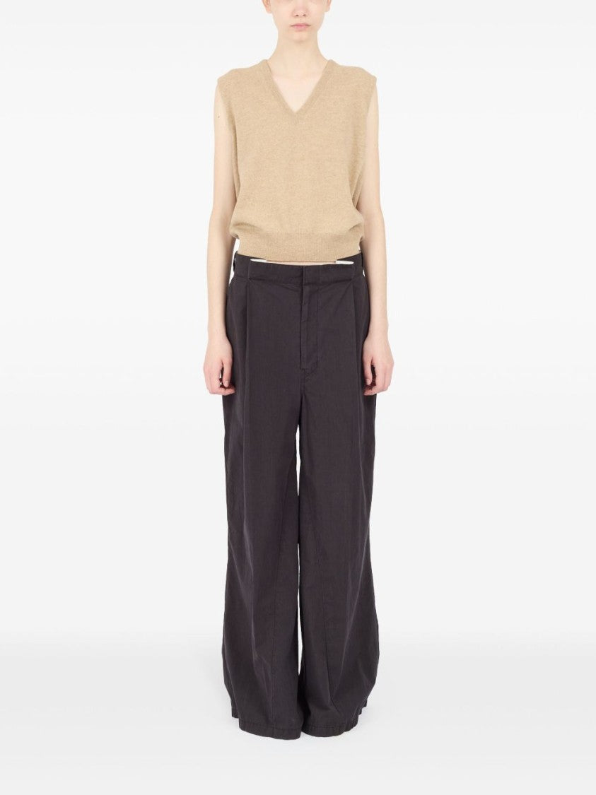 Maison Margiela Knitted Beige Wool Vest