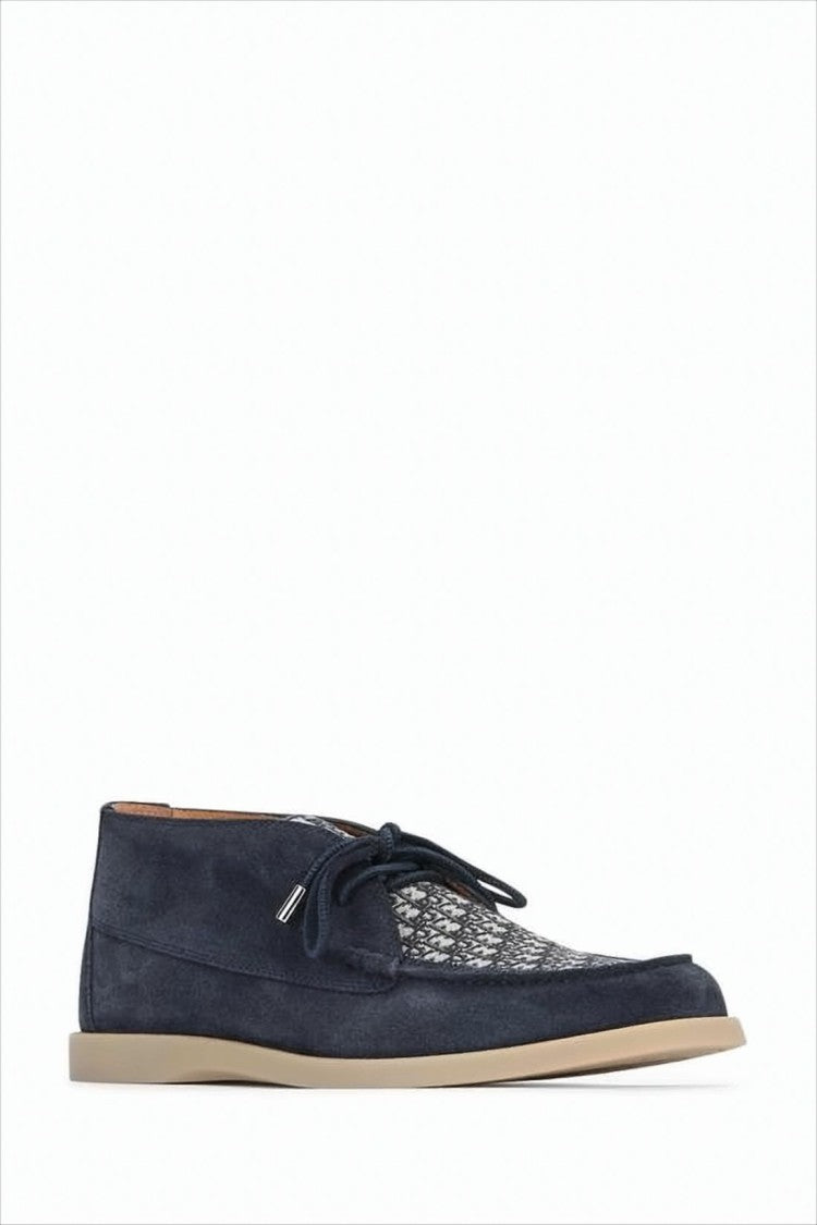 Christian Dior Ankle Boots With Suede Upper And Fabric Panel