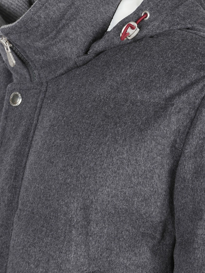Brunello Cucinelli Quilted Down Jacket With High Collar