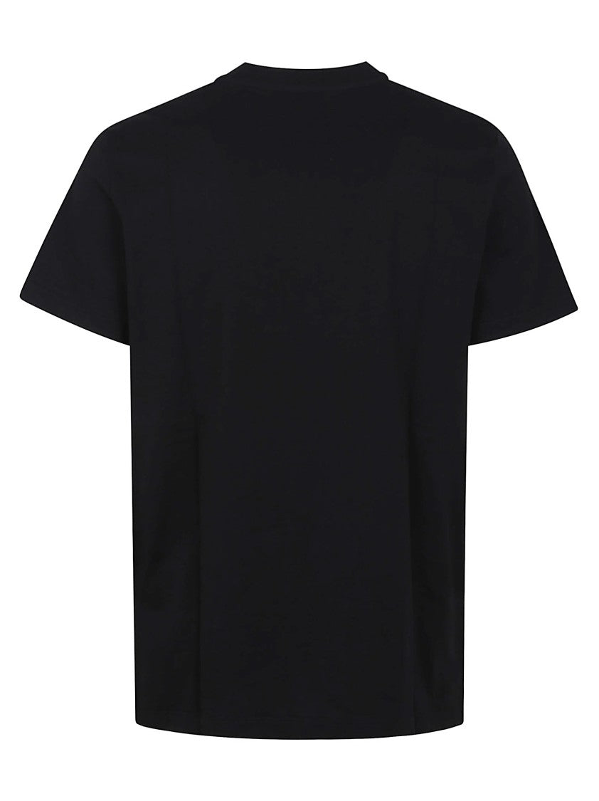 Balmain Slim Fit Black Cotton T-Shirt With Vintage Gel Logo