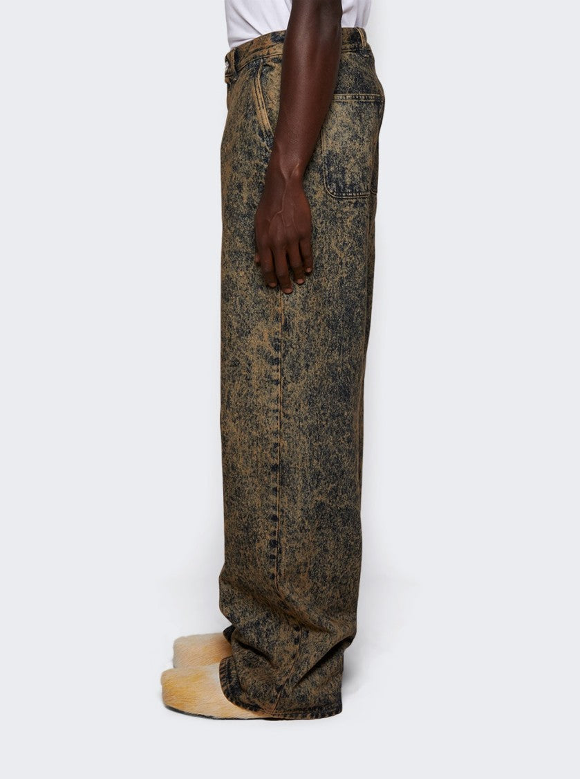 Marni Marble Denim Straight-Leg Jeans