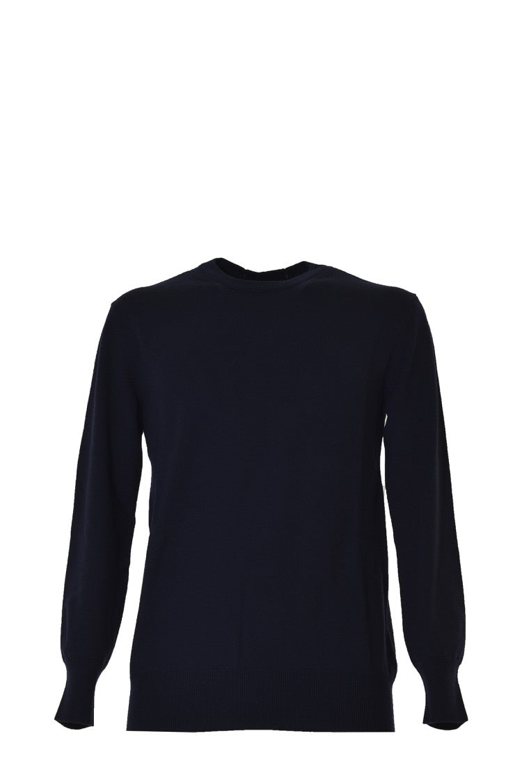 Jil Sander Blue Cotton Crew Neck Sweater