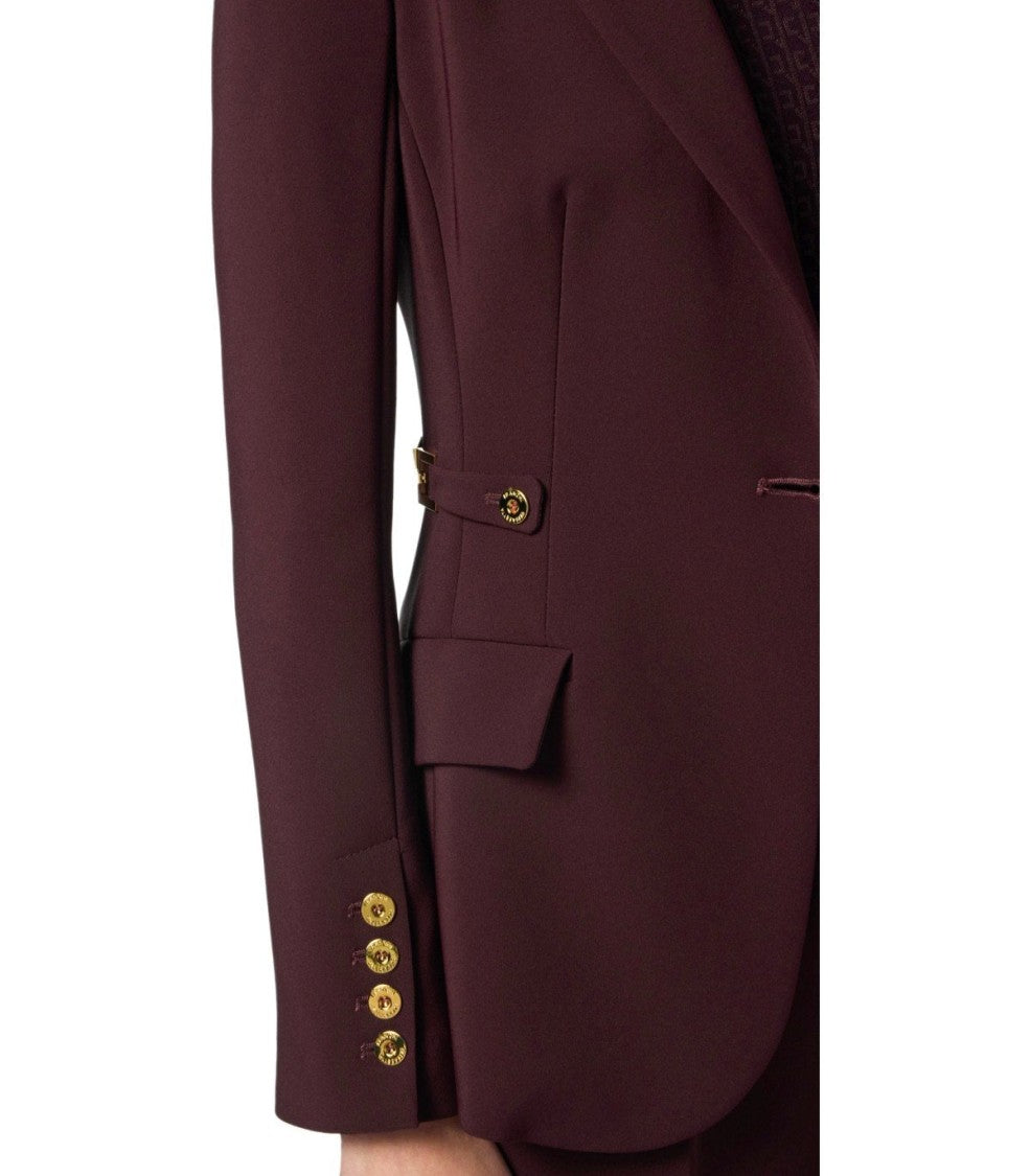 Elisabetta Franchi Merlot Single-Breasted Blazer