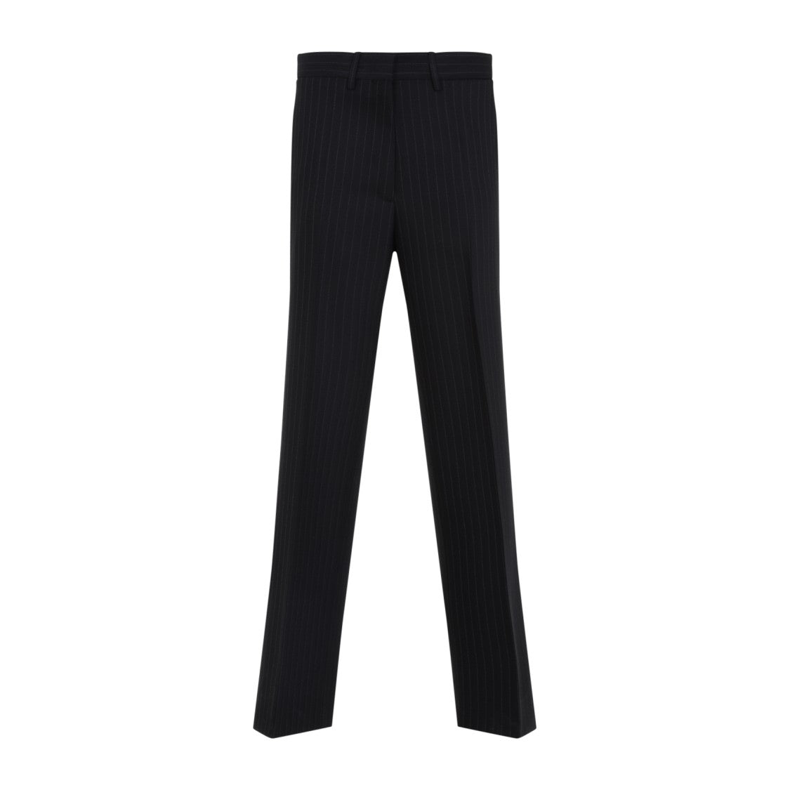Miu Miu Tailored Black Trousers With Subtle Pinstripe