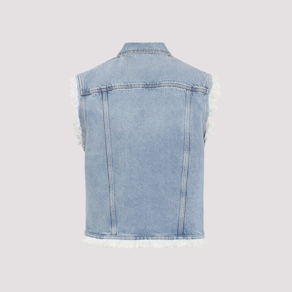 Valentino Frayed Hem Denim Waistcoat