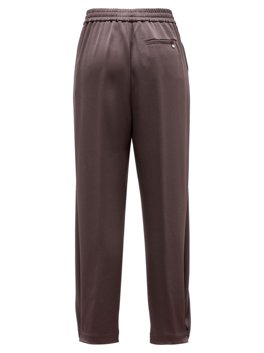 Herno Tailored Brown Jogger Pants With Grosgrain Drawstring
