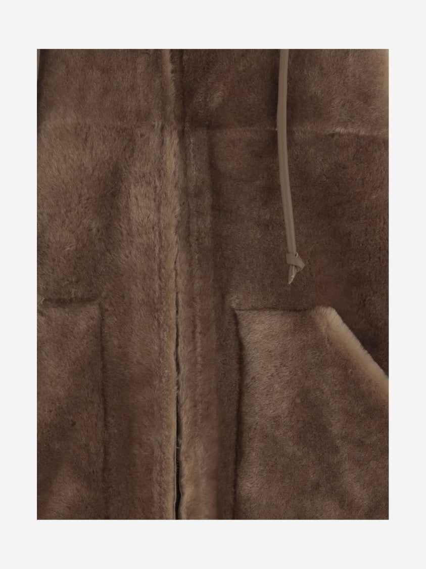 Blancha Reversible Shearling Jacket With Drawstring Hood