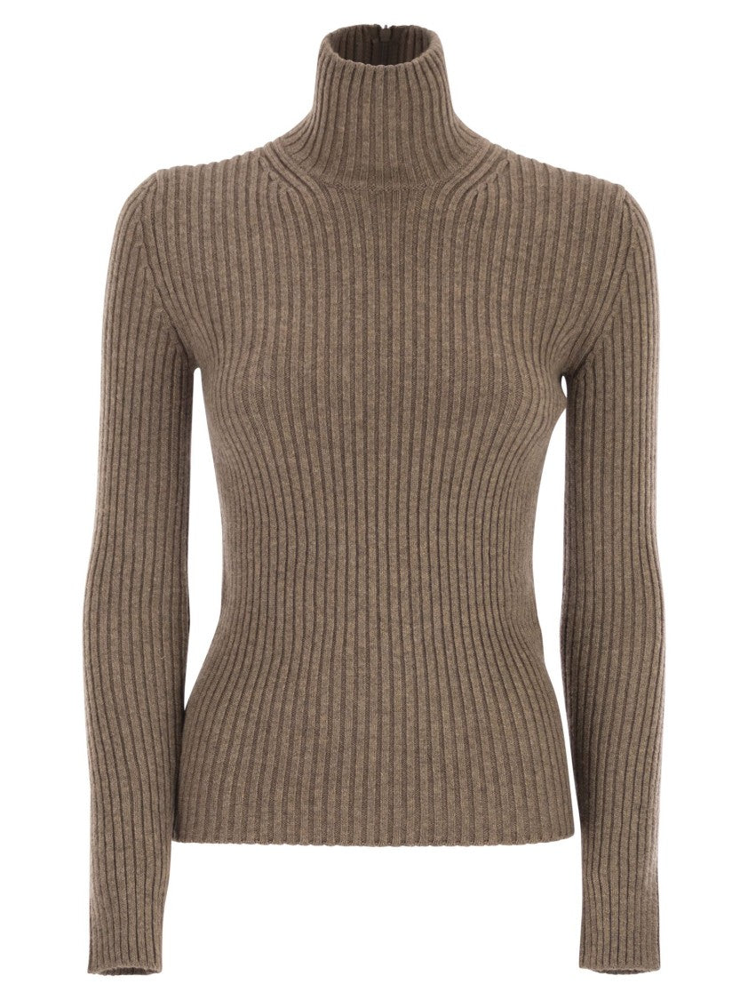 Max Mara Aral1234 - Ribbed Wool And Cashmere Turtleneck Jumper