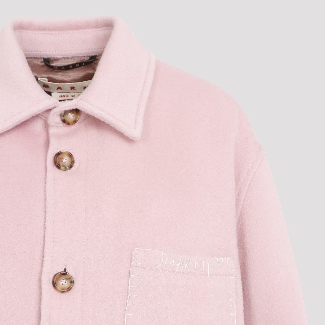 Marni Wool Jacket With Button Closure And Front Pocket Detail