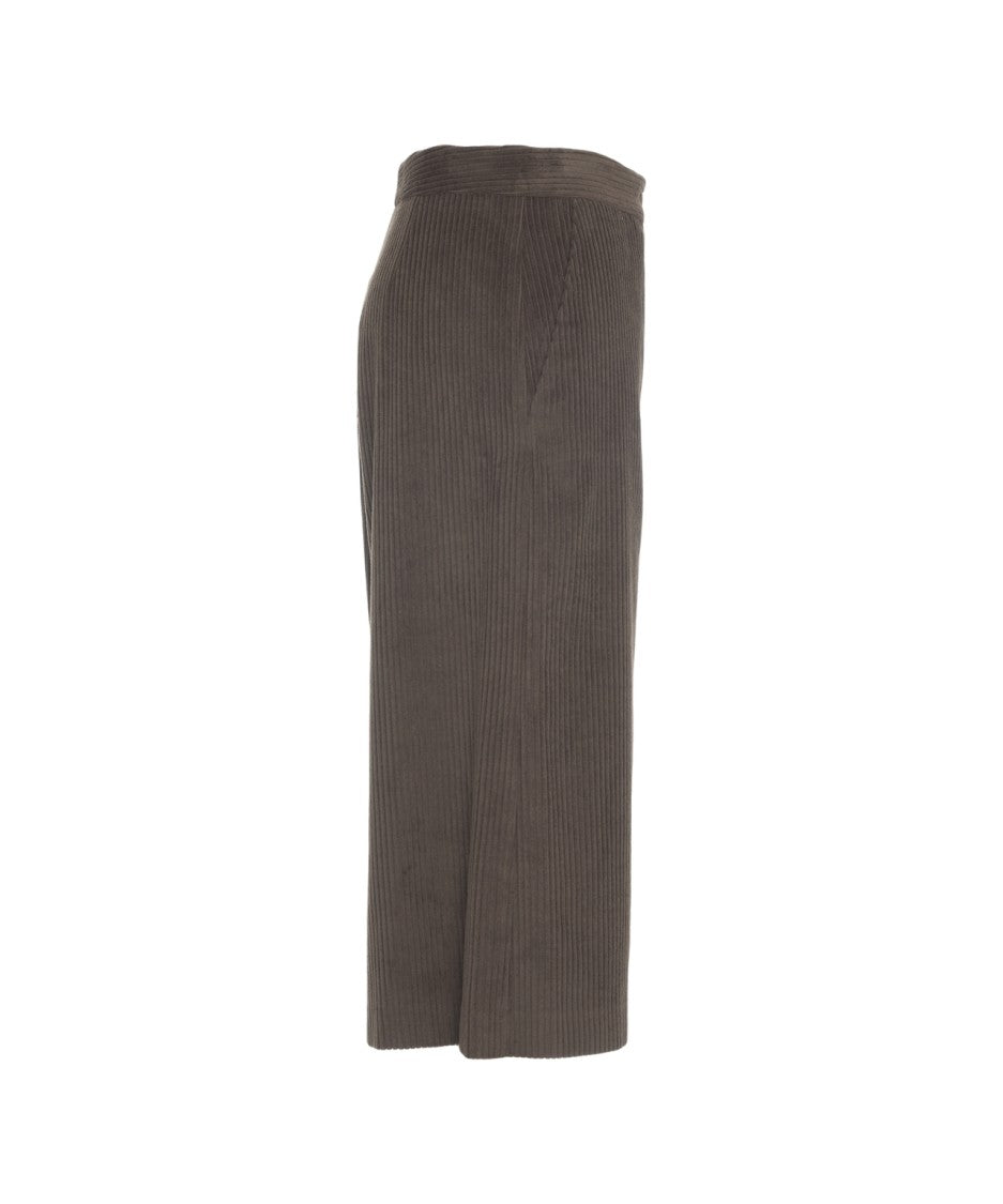 Ottod'ame Cropped High-Waisted Culottes With Tailored Pleats