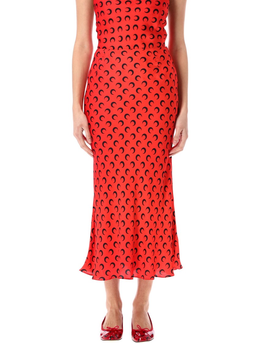 Marine Serre Satin Midi Skirt