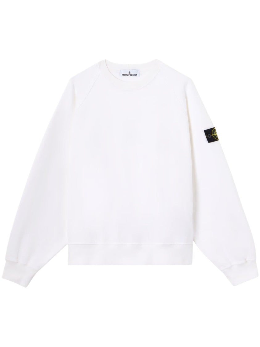 Stone Island Classic White Sweater With Timeless Design