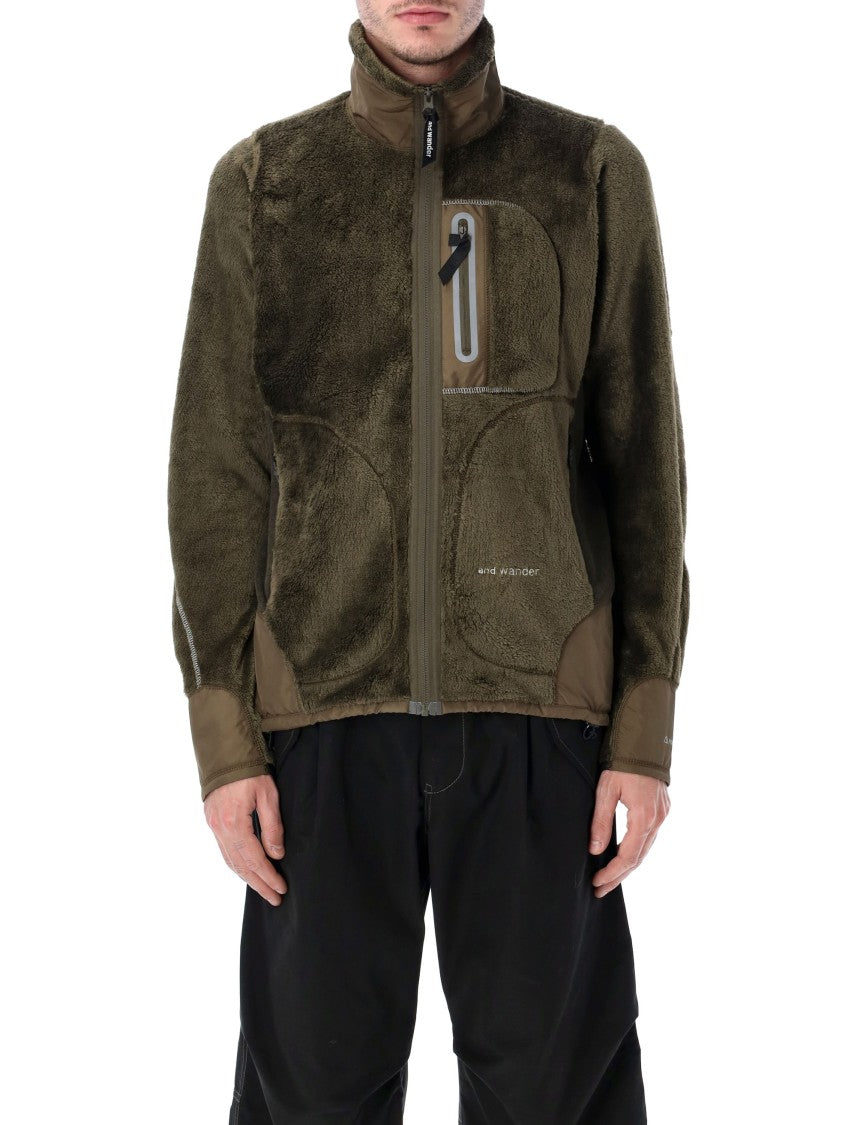 And Wander High Loft Fleece Jacket With Stand-Up Collar
