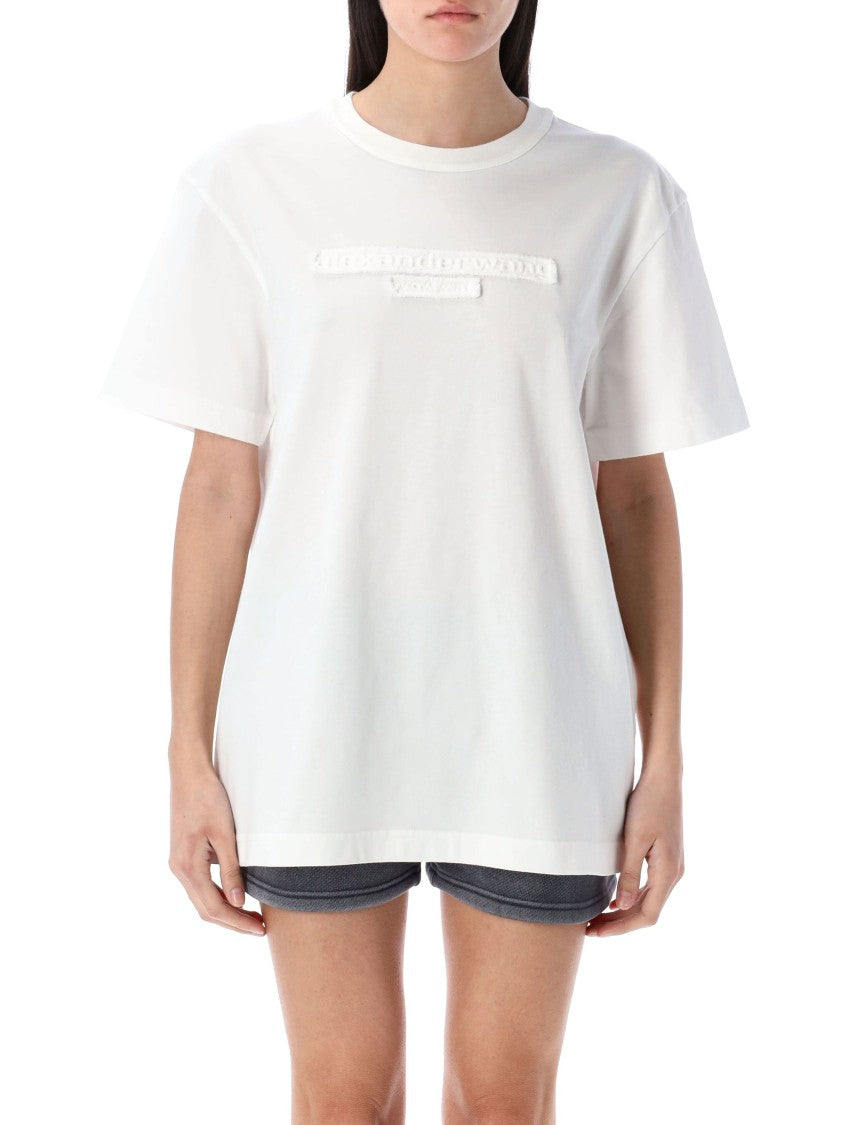 Alexander Wang Distressed Logo Short Sleeve Tee