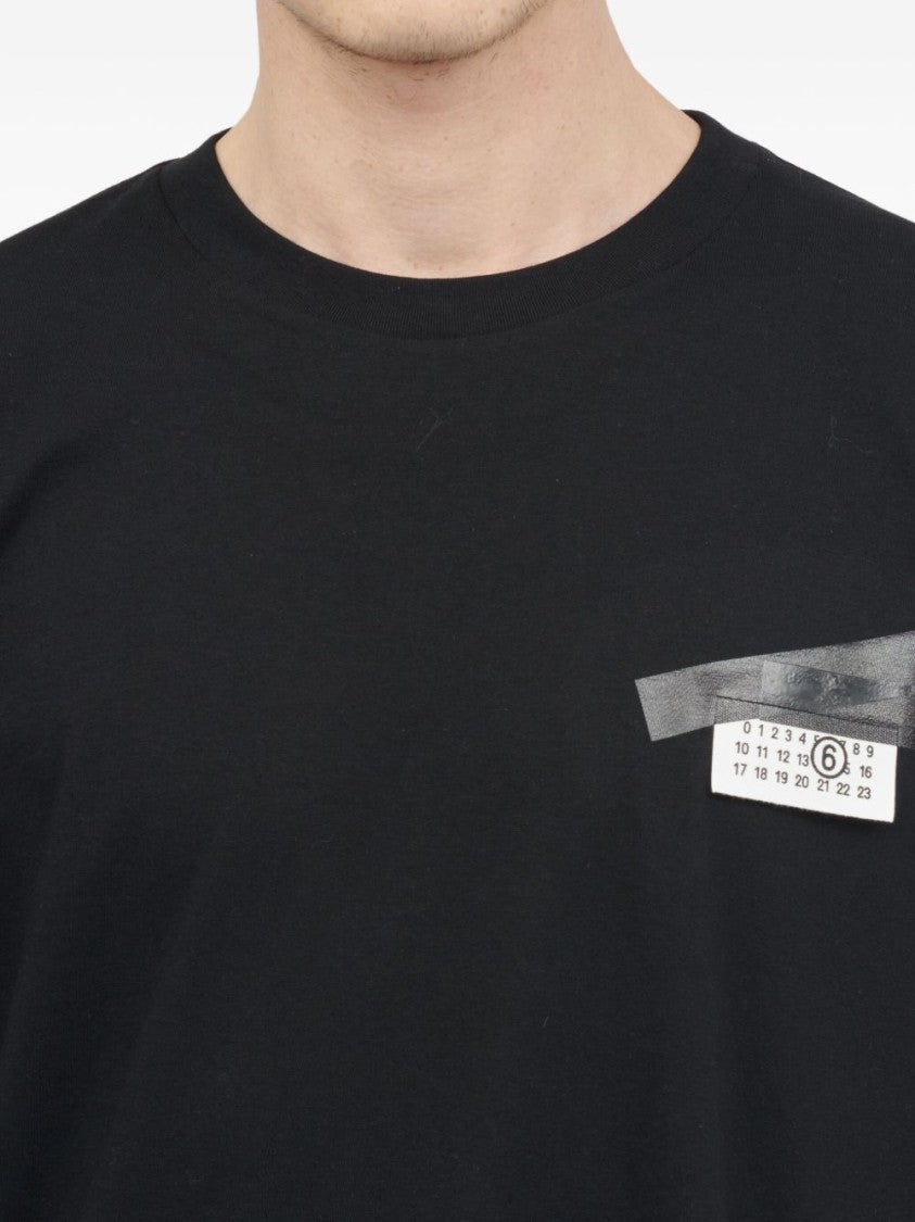 Mm6 By Maison Margiela Relaxed Fit Black Cotton T-Shirt