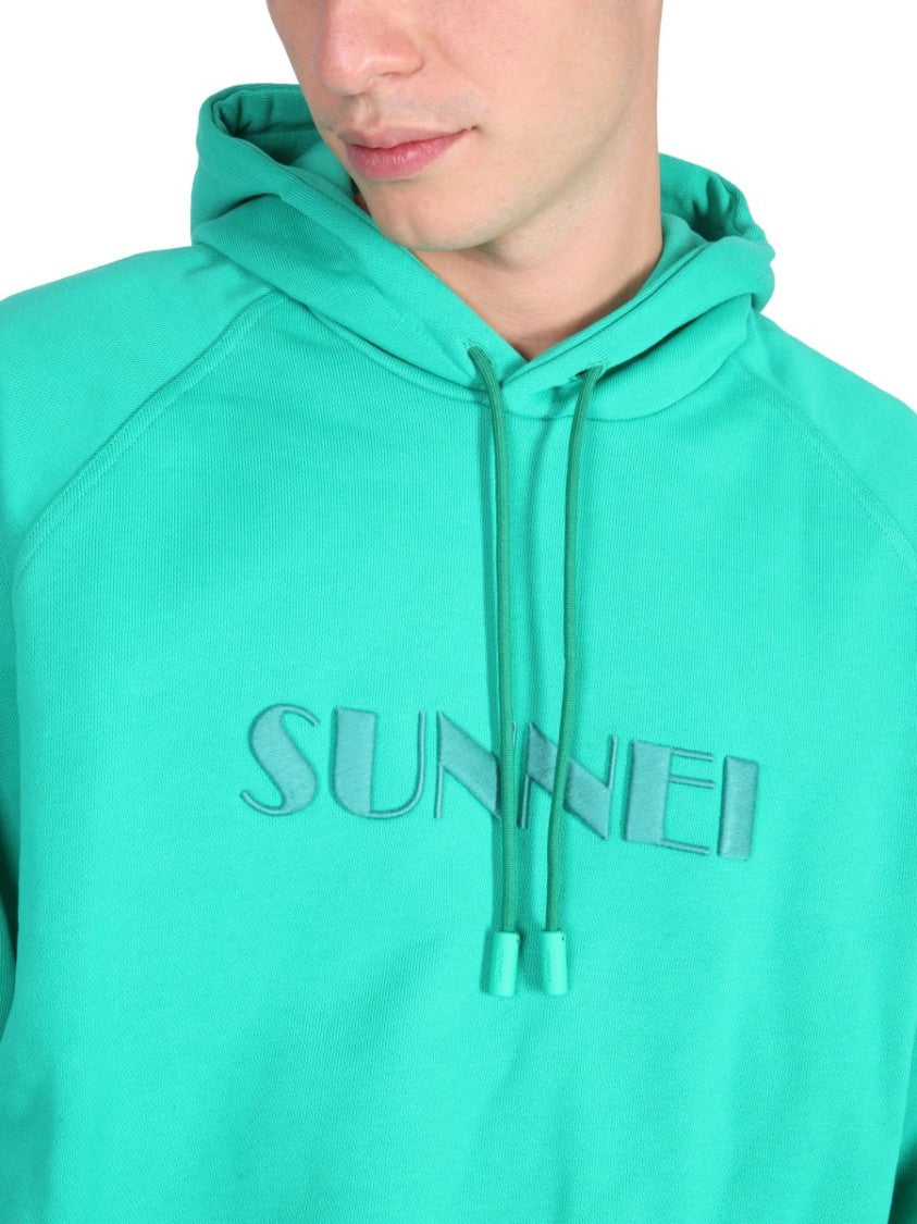 Sunnei Relaxed Fit Drawstring Hooded Sweatshirt