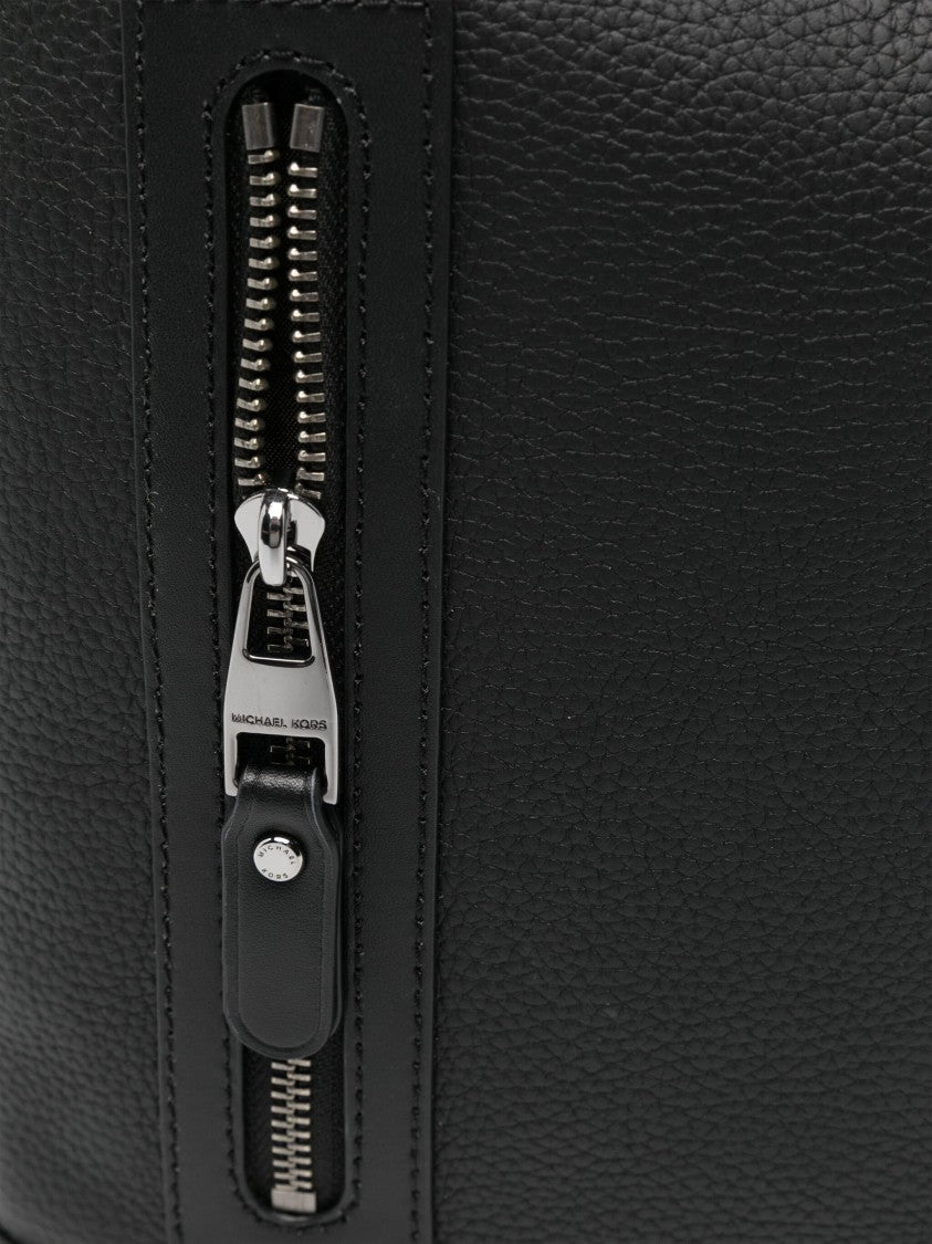 Michael Kors Textured Leather Backpack With Flap Closure