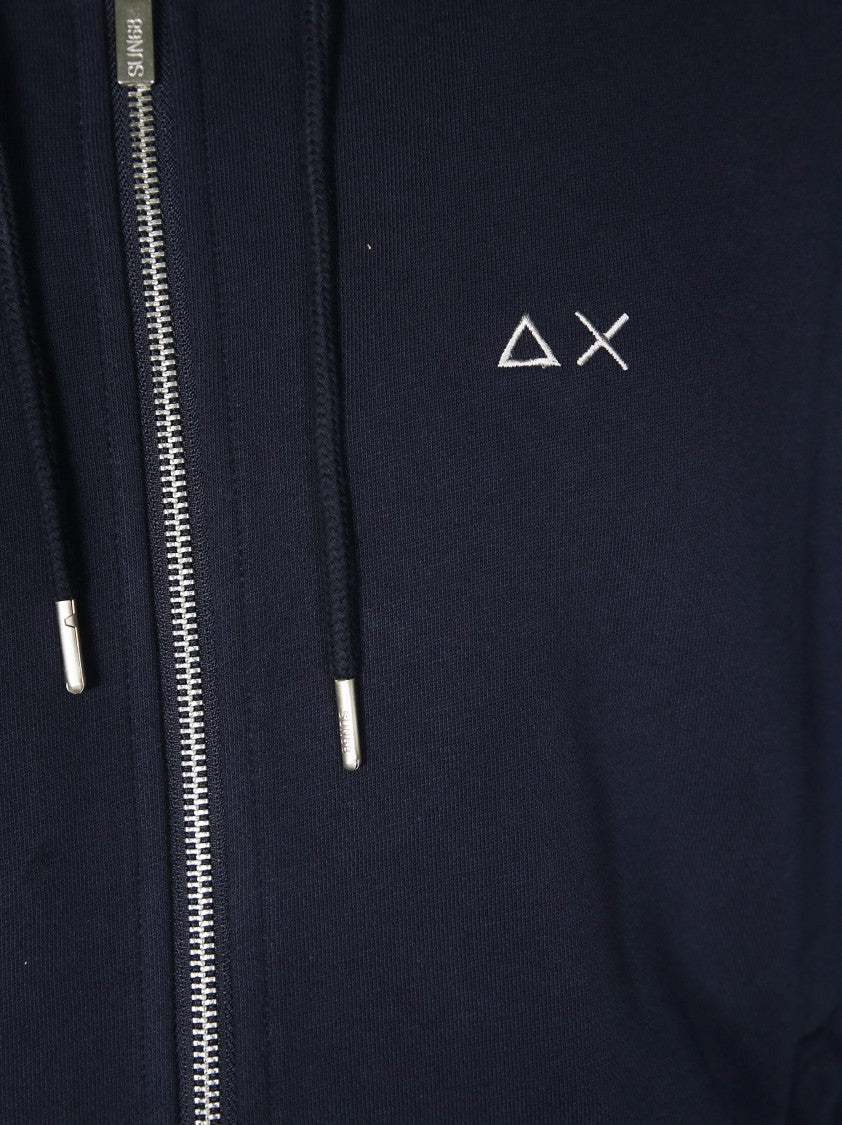 Sun 68 Zip-Up Hoodie With Contrasting Fabric