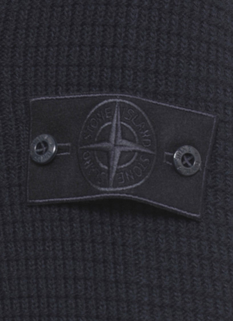 Stone Island Textured Knit Wool Cardigan