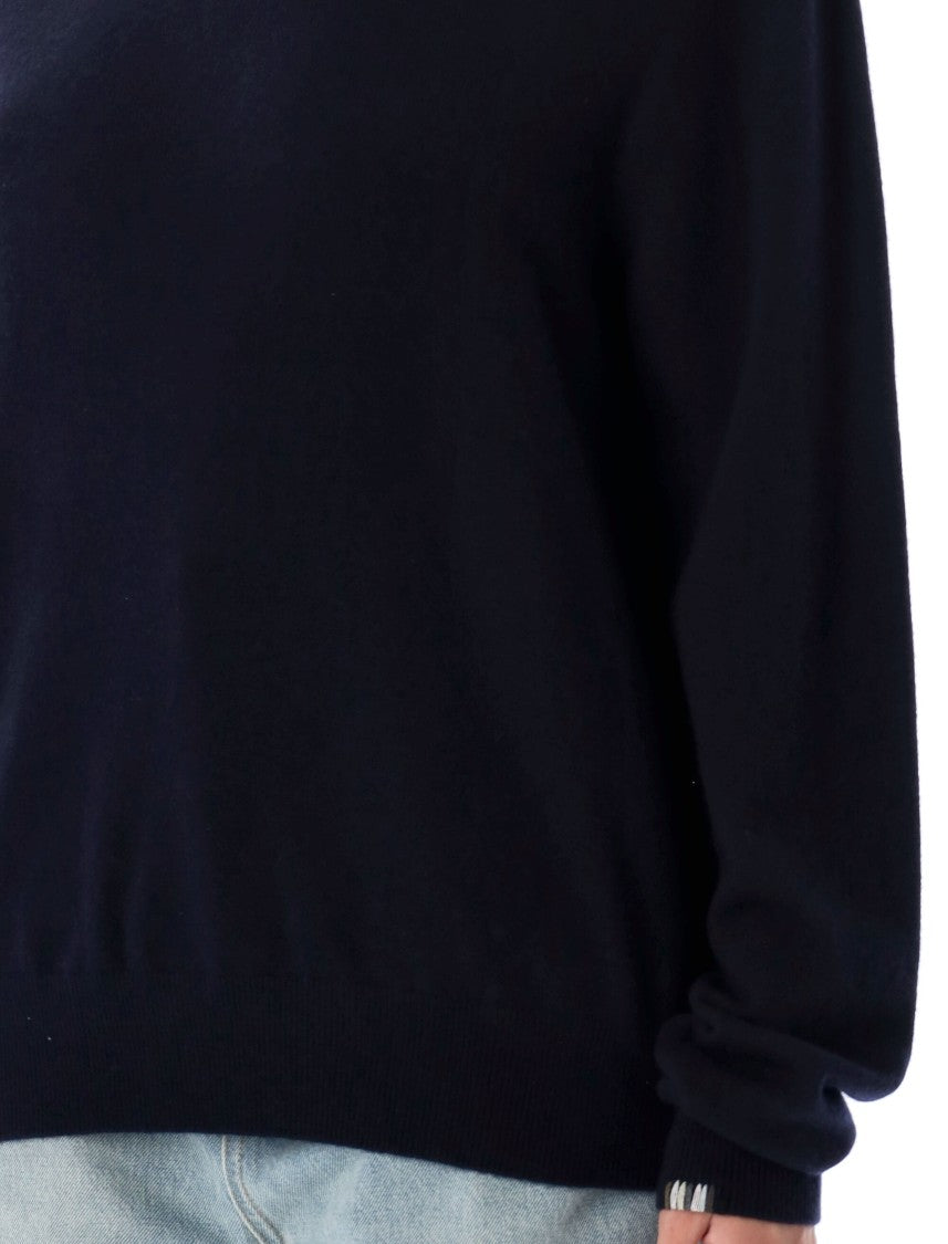 Extreme Cashmere Long-Sleeved Crew Neck Pullover Sweater In Dark Navy