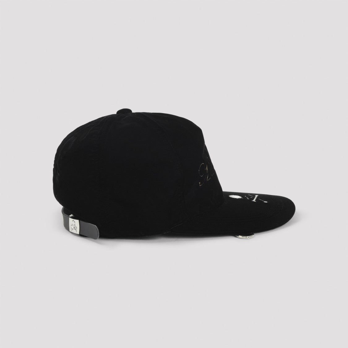 Mastermind World Black Velour Cap With Gold Embroidery