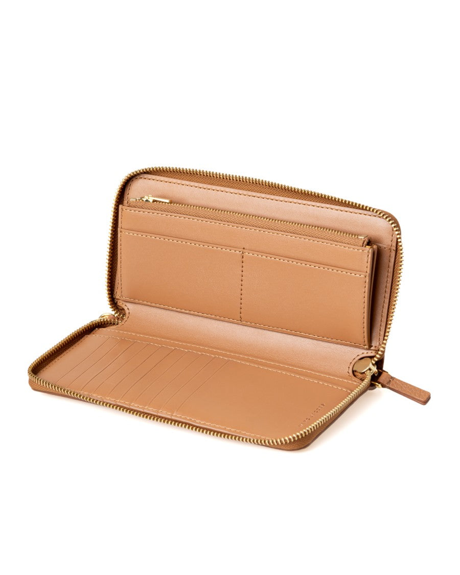 Marc Jacobs Textured Full-Grain Leather Continental Wallet With Wristlet Strap